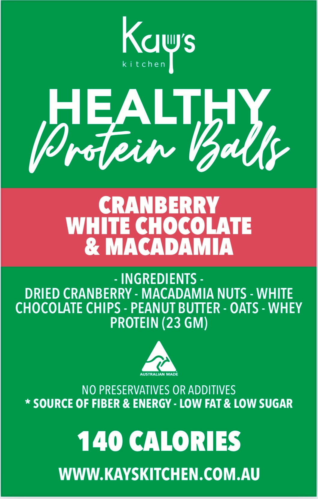 Cranberry, White Chocolate & Macadamia protein balls